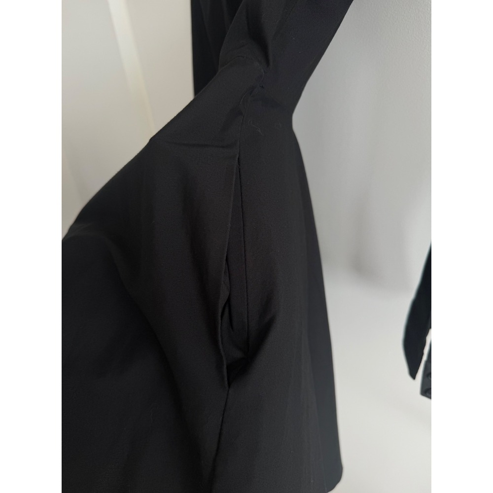 Express Womens Black Long Sleeve Fit and Flare Shirt Dress Size 2 Pockets - Picture 5 of 10